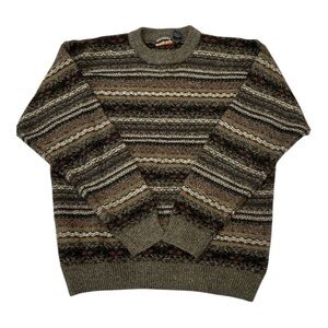 Vintage High Sierra Men's Fair Isle Wool Blend Sweater Academia Grandpa XLarge